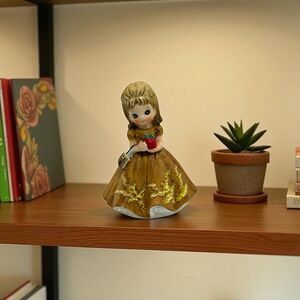 Vtg 1974s George Good Josef Original Sept. Back to School  Girl w/Apple Figurine